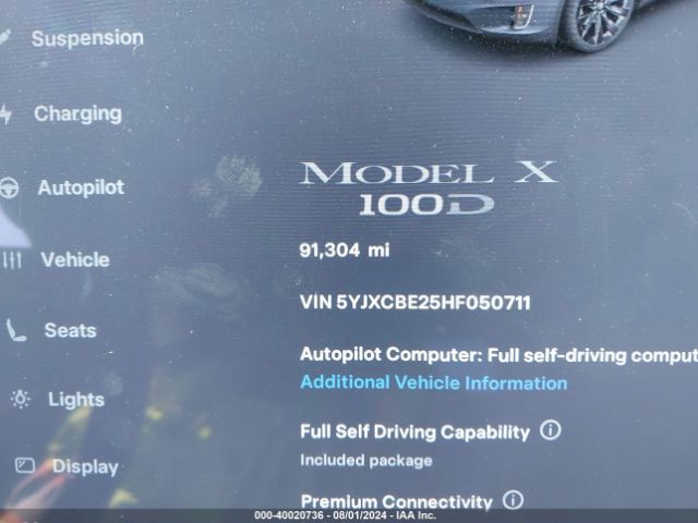 5YJXCBE25HF050711 Tesla Model X 100d/75d/90d