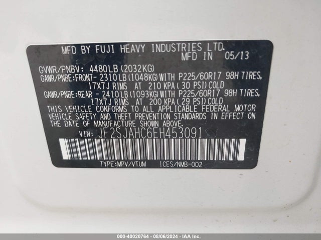 Subaru Forester 2.5i Limited 2014 JF2SJAHC6EH453091 Image 9
