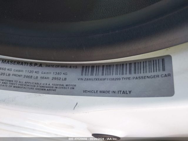 ZAM57XSA9F1158299 Maserati Ghibli