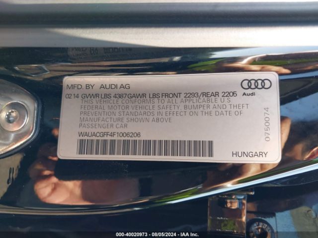WAUACGFF4F1006206 Audi A3 1.8t Premium