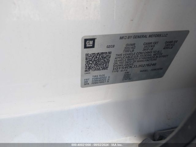 1GYS4CKJ1JR276246 Cadillac Escalade Premium Luxury
