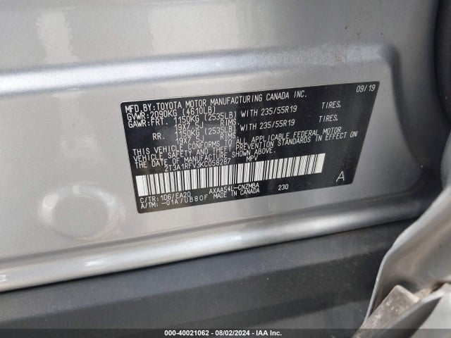 Toyota Rav4 Xle Premium 2019 2T3A1RFV3KC058287 Image 9