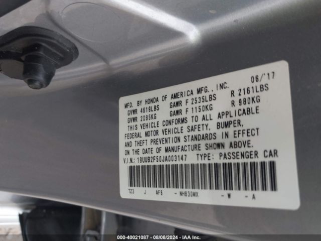19UUB2F50JA003147 Acura Tlx Tech Pkg