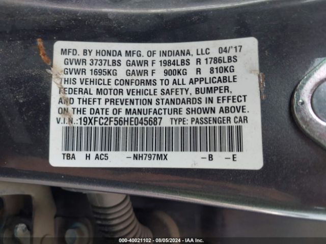 19XFC2F56HE045687 Honda Civic Lx