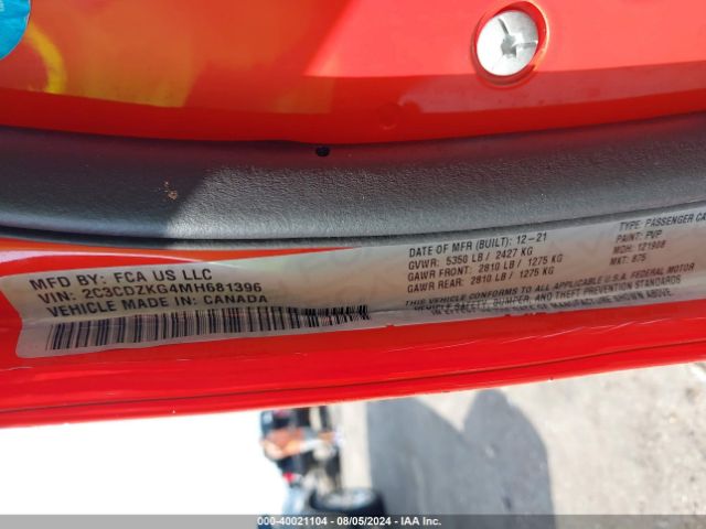2C3CDZKG4MH681396 Dodge Challenger Gt Awd