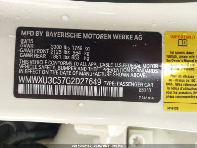 WMWXU3C57G2D27649 Mini Hardtop Cooper S