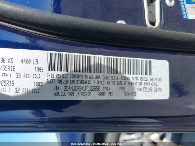 3C4NJCABXJT122650 Jeep Compass Sport Fwd