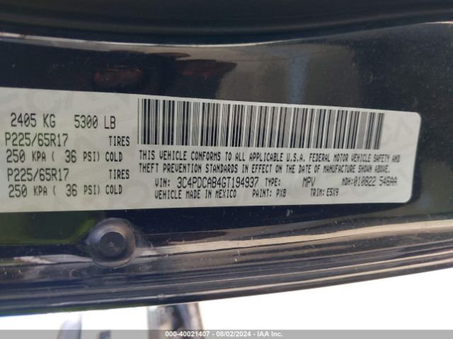 3C4PDCAB4GT194937 Dodge JOURNEY SE