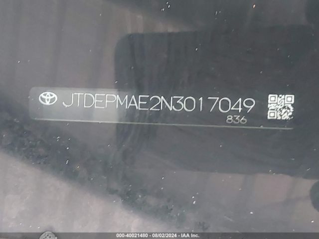 JTDEPMAE2N3017049 Toyota COROLLA LE