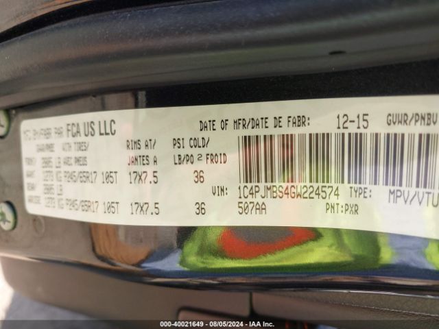 1C4PJMBS4GW224574 Jeep Cherokee Trailhawk