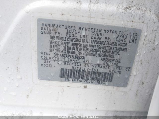 3N1AB7AP7EL693231 Nissan SENTRA S