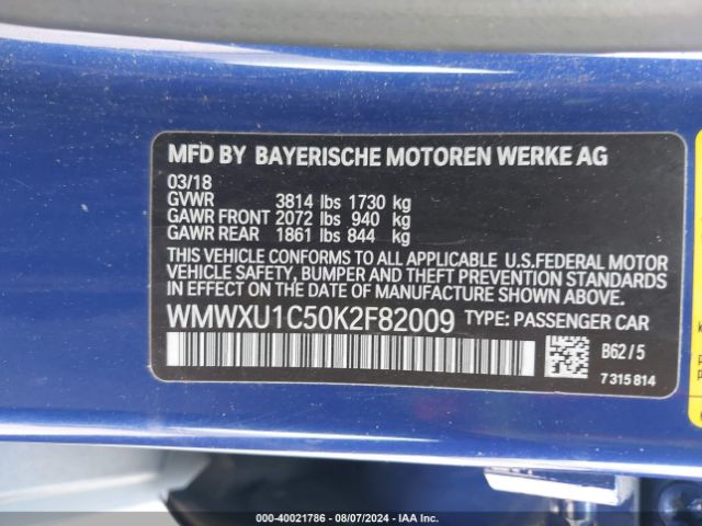 WMWXU1C50K2F82009 Mini Hardtop Cooper