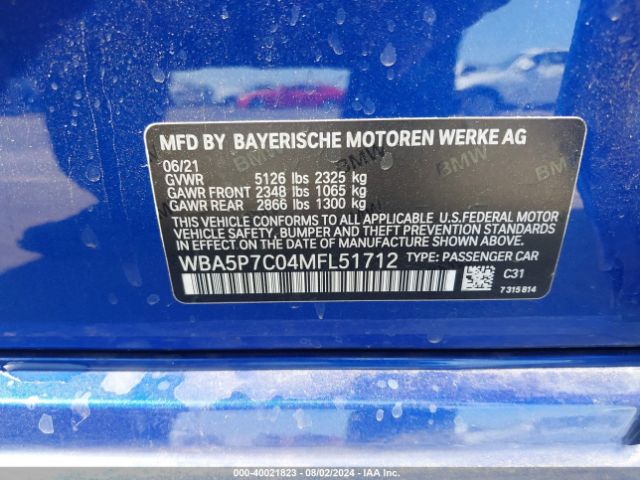 WBA5P7C04MFL51712 BMW 3 Series 330e