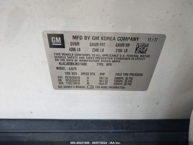 KL4CJBSBXJB574688 Buick Encore Preferred Ii