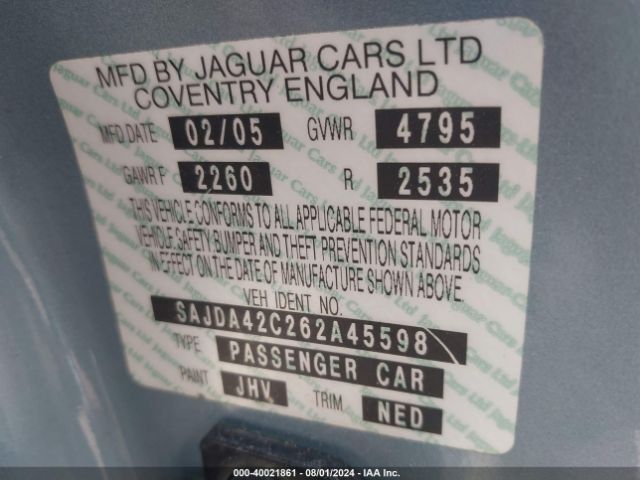 2006 JAGUAR XK8 SAJDA42C262A45598 Photo 8