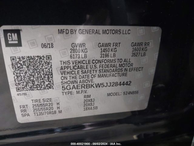 5GAERBKW5JJ284442 Buick Enclave Essence