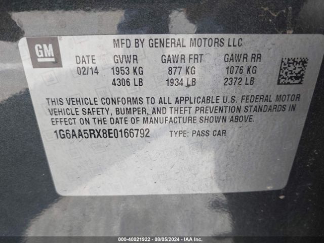1G6AA5RX8E0166792 Cadillac Ats Standard