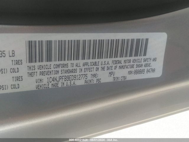 1C4NJPFB9ED912775 Jeep Patriot Latitude