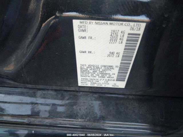 1N4AL3APXJC271808 Nissan Altima 2.5 S