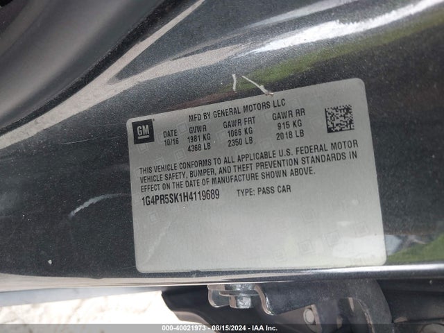 1G4PR5SK1H4119689 Buick Verano Sport Touring
