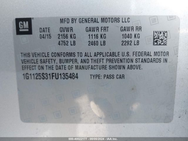 1G1125S31FU135484 Chevrolet Impala 2lt