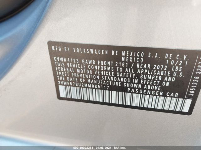 3VWE57BU2MM089117 Volkswagen Jetta 1.4t Sel