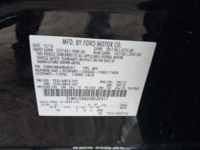2LMHJ5NK6HBL00417 Lincoln Mkt Livery
