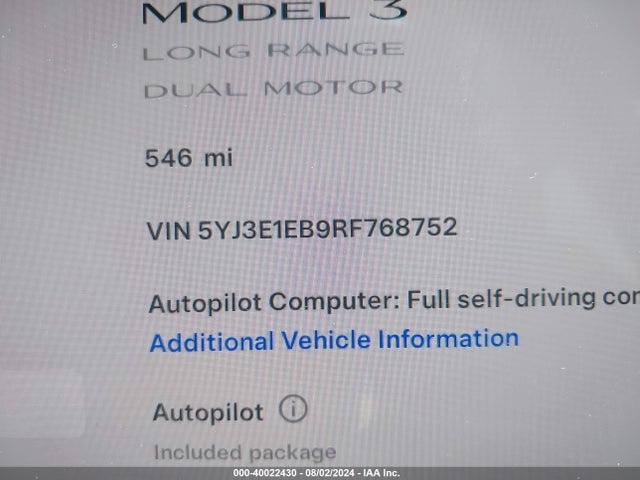 2024 TESLA MODEL 3 5YJ3E1EB9RF768752 Photo 6