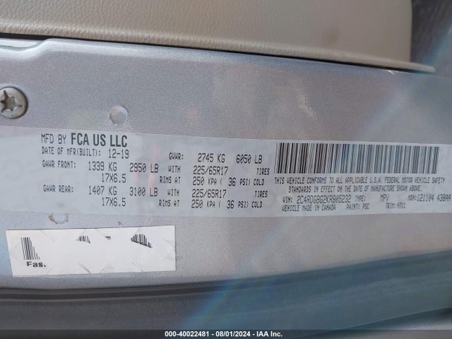 Dodge Grand Caravan Se 2019 2C4RDGBG2KR805232 Image 9