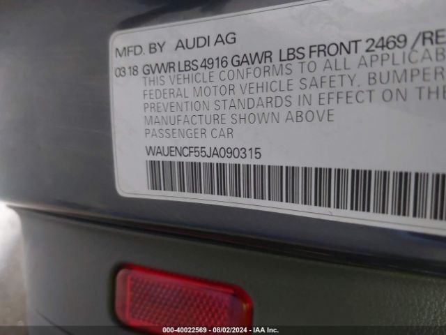 WAUENCF55JA090315 Audi A5 2.0t Premium