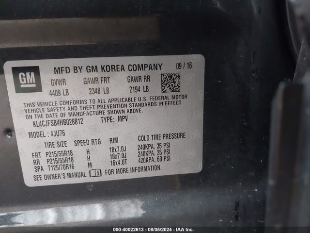 KL4CJFSB4HB028812 Buick Encore Preferred Ii