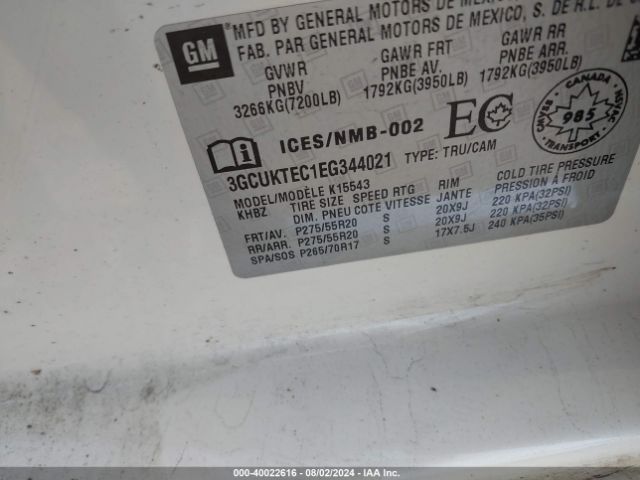 3GCUKTEC1EG344021 Chevrolet Silverado 1500 High Country