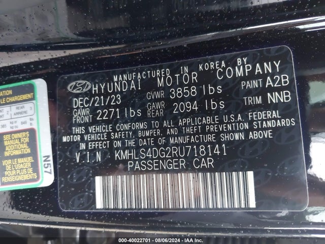 KMHLS4DG2RU718141 Hyundai ELANTRA SEL