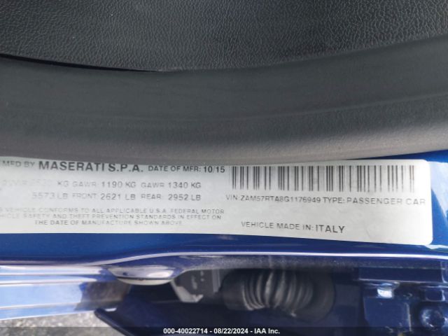 ZAM57RTA8G1176949 Maserati Ghibli S Q4