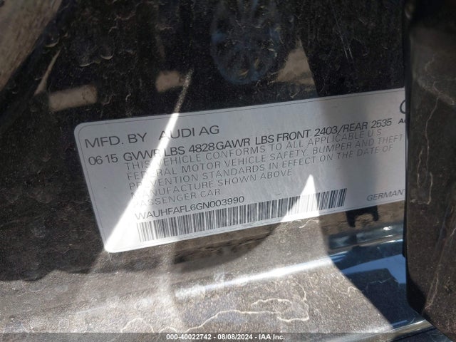 Audi A4 2.0t Premium 2016 WAUHFAFL6GN003990 Image 9