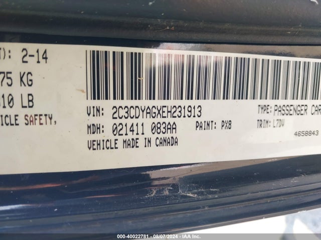 Dodge Challenger Sxt 2014 2C3CDYAGXEH231913 Image 9