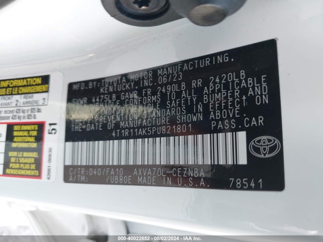 Toyota CAMRY LE 2023 4T1R11AK5PU821801 Image 9