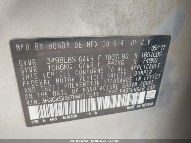 3HGGK5H87HM711513 Honda Fit Ex-l