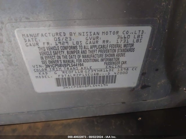 Nissan Kicks S Xtronic Cvt 2023 3N1CP5BV8PL544194 Image 9