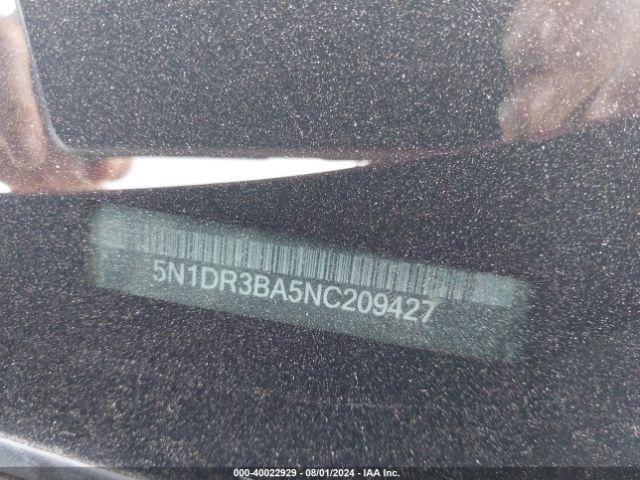 5N1DR3BA5NC209427 Nissan Pathfinder Sv 2wd