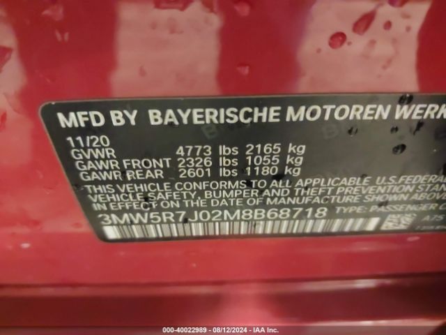 3MW5R7J02M8B68718 BMW 330i Xdrive