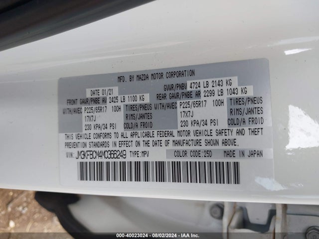 Mazda Cx-5 Touring 2021 JM3KFBCM4M0366249 Image 9