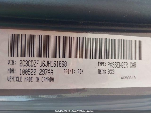 Dodge Challenger R/t Scat Pack 2018 2C3CDZFJ6JH161668 Image 9