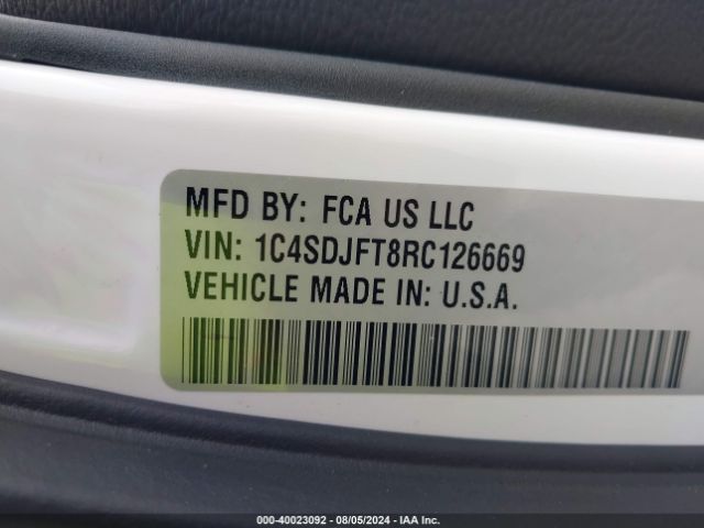 1C4SDJFT8RC126669 Dodge Durango Pursuit Awd