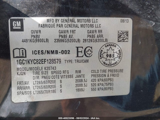 Chevrolet Silverado 2500hd Ltz 2014 1GC1KYC82EF128579 Image 9
