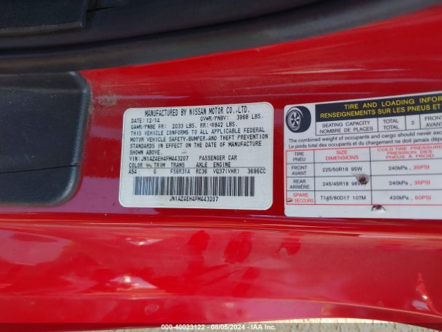 JN1AZ4EH4FM443207 Nissan 370Z