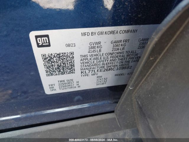 KL77LFE26RC109882 Chevrolet Trax Fwd Sp