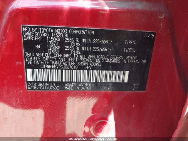 Toyota Rav4 Xle 2016 JTMWFREV9GJ067010 Image 9