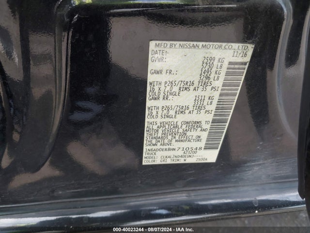 Nissan Frontier Desert Runner 2017 1N6AD0ER8HN710548 Image 9