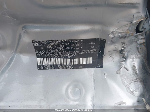 Toyota RAV4 LE 2016 2T3ZFREV0GW266140 Image 9
